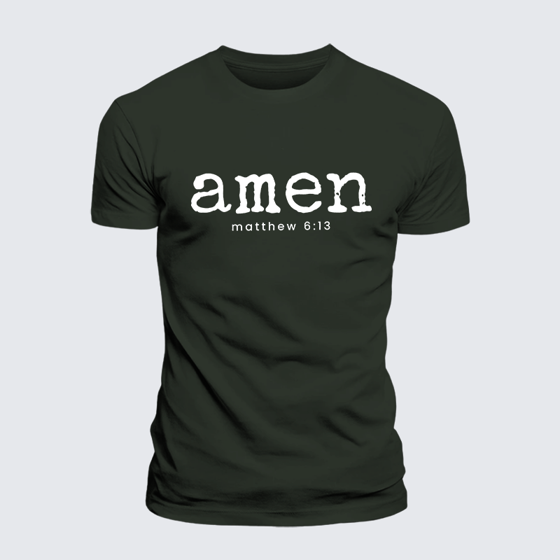 Amen Matthew 6:13 Jesus God Christian Premium Mercerized Cotton Tee