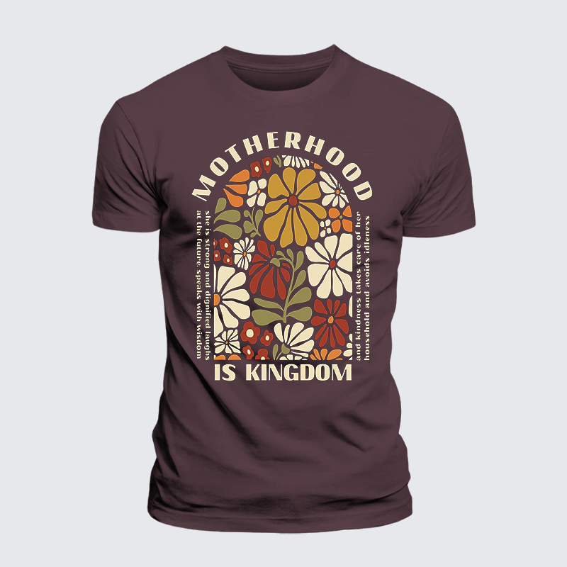 Motherhood Is Kingdom Work Jesus God Christian Premium Mercerized Cotton Tee