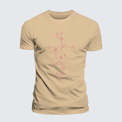 Grace in Bloom Jesus God Christian Premium Mercerized Cotton Tee