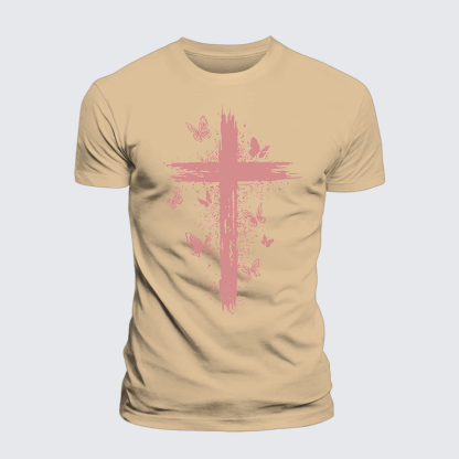 Butterfly Jesus God Christian Premium Mercerized Cotton Tee