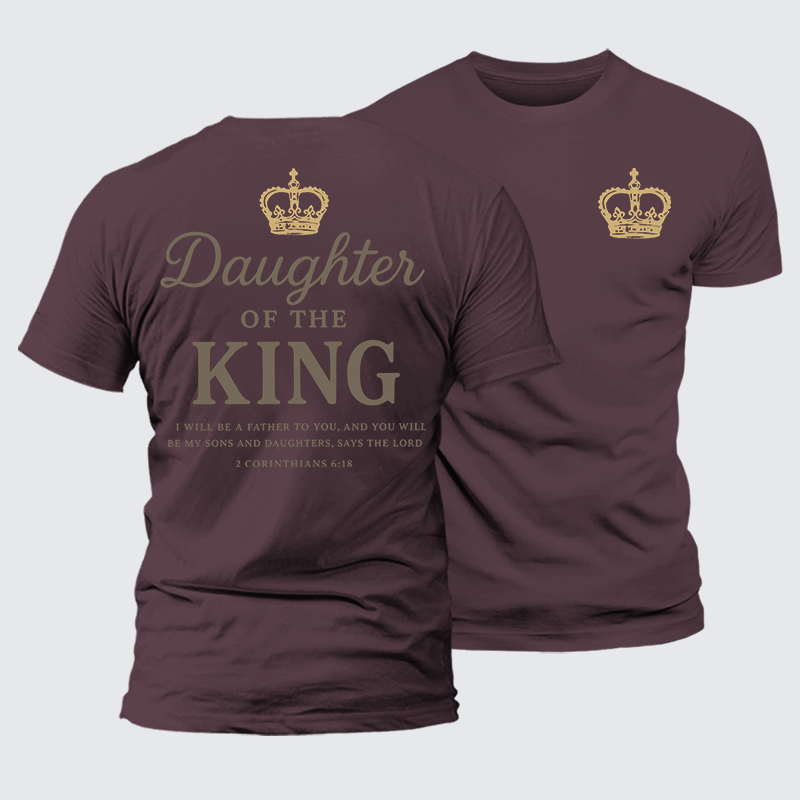 Daughter Of The King Jesus God Christian Premium Mercerized Cotton Tee