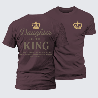 Daughter Of The King Jesus God Christian Premium Mercerized Cotton Tee