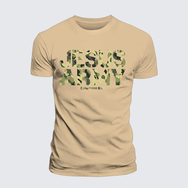 Jesus Army Jesus God Christian Premium Mercerized Cotton Tee