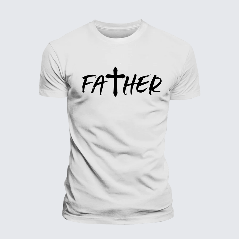 Father Christian Cross Jesus God Christian Premium Mercerized Cotton Tee
