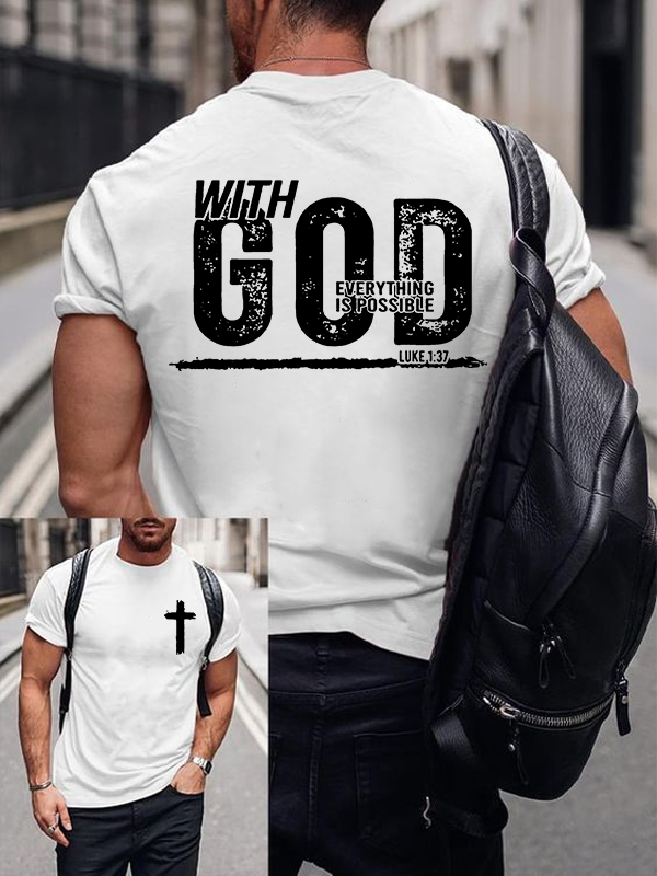 Everything Is Possible Jesus God Christian Cotton T-Shirt
