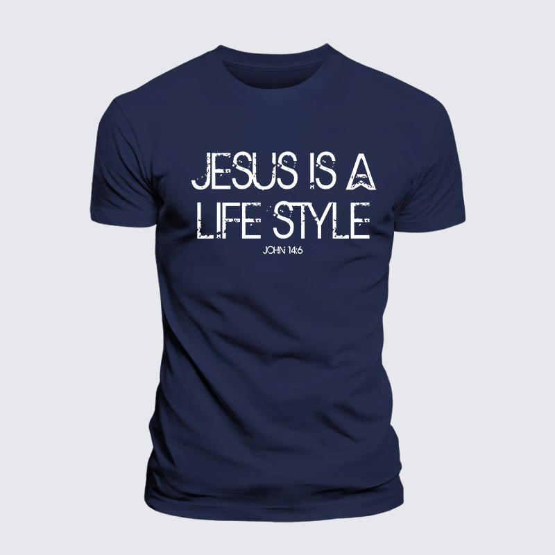 Jesus Is A Life Style Jesus God Christian Premium Mercerized Cotton Tee