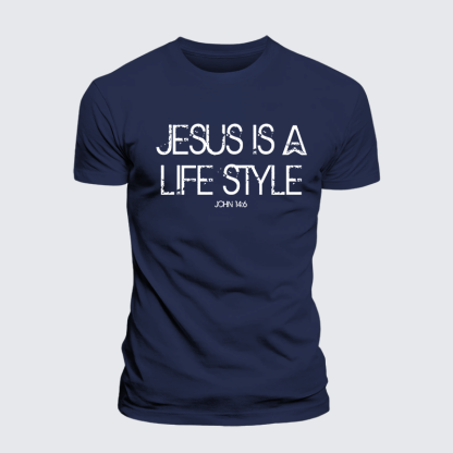 Jesus Is A Life Style Jesus God Christian Premium Mercerized Cotton Tee