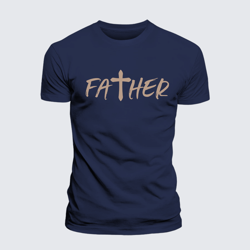 Father Christian Cross Jesus God Christian Premium Mercerized Cotton Tee