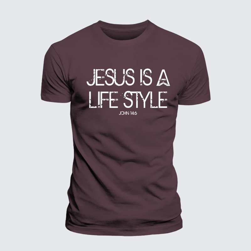 Jesus Is A Life Style Jesus God Christian Premium Mercerized Cotton Tee