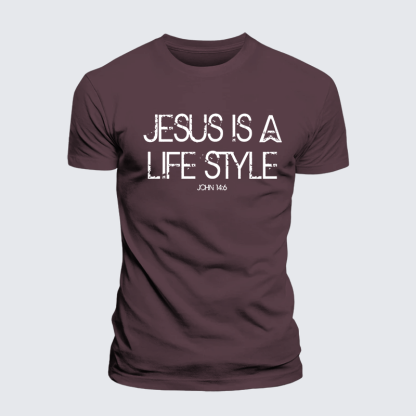 Jesus Is A Life Style Jesus God Christian Premium Mercerized Cotton Tee
