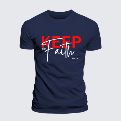 Keep The Faith Jesus God Christian Premium Mercerized Cotton Tee