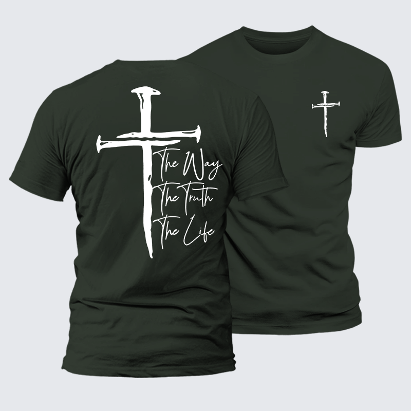 Jesus The Way The Truth The Life Jesus God Christian Premium Mercerized Cotton Tee