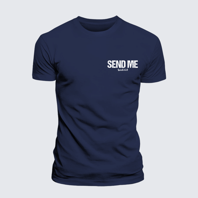 Isaiah 6:8 - SEND ME Jesus God Christian Premium Mercerized Cotton Tee