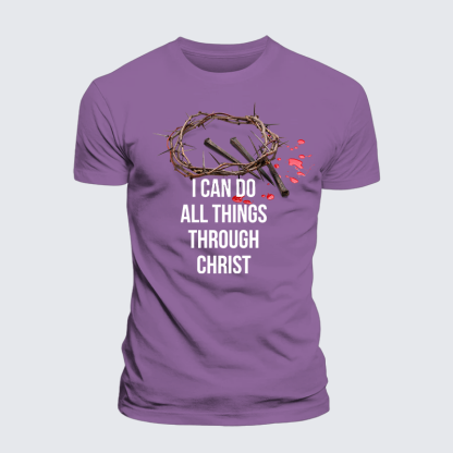 I Can Do All Things Through Christ Jesus God Christian Premium Mercerized Cotton Tee