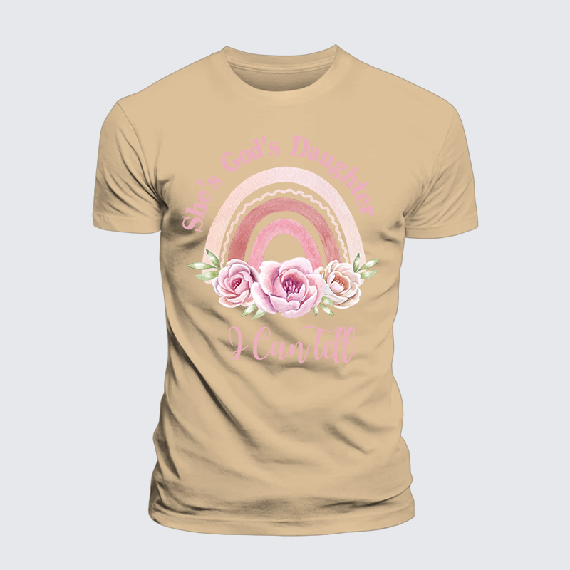 She's God's Daughter I Can Tell Jesus God Christian Premium Mercerized Cotton Tee
