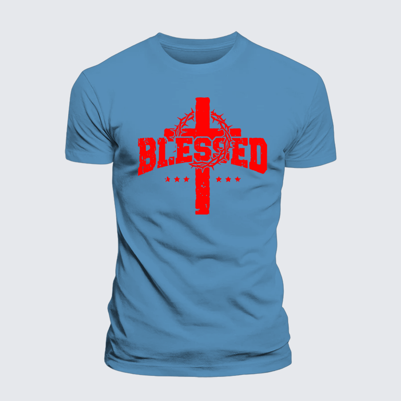 Blessed Cross Jesus God Christian Premium Mercerized Cotton Tee