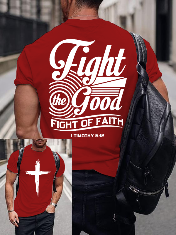  Faith Printed Jesus God Christian Cotton T-Shirt
