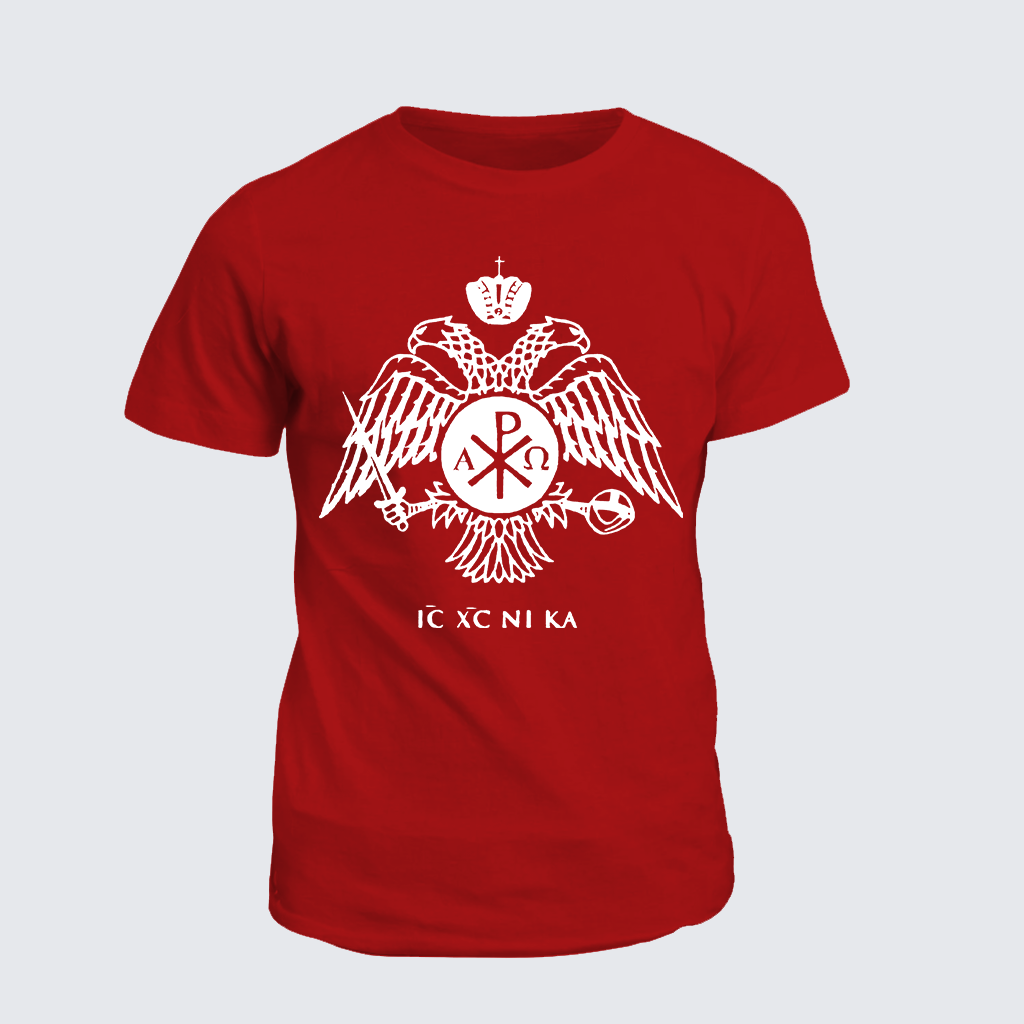 ICXCNIKA Orthodox Byzantine Eagle Jesus God Christian Cotton T-Shirt