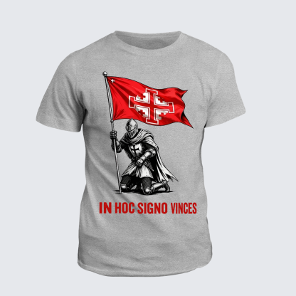 In Hoc Signo Vinces Jesus God Christian Cotton T-Shirt