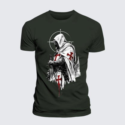 Crusader Spirit Jesus God Christian Premium Mercerized Cotton Tee