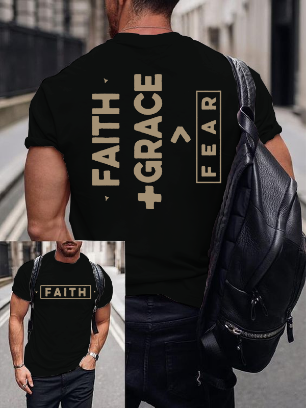 Man Of God Husband Dad Jesus God Christian Cotton T-Shirt