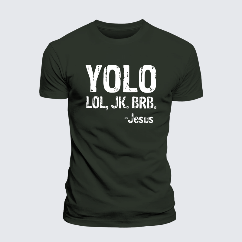 Yolo Lol Jk Brb Jesus Jesus God Christian Premium Mercerized Cotton Tee