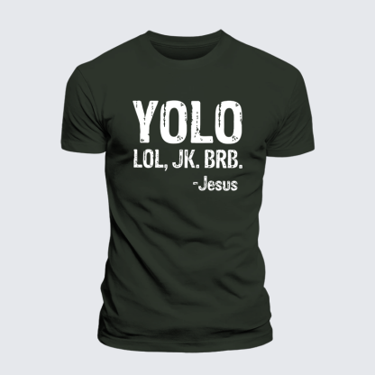 Yolo Lol Jk Brb Jesus Jesus God Christian Premium Mercerized Cotton Tee