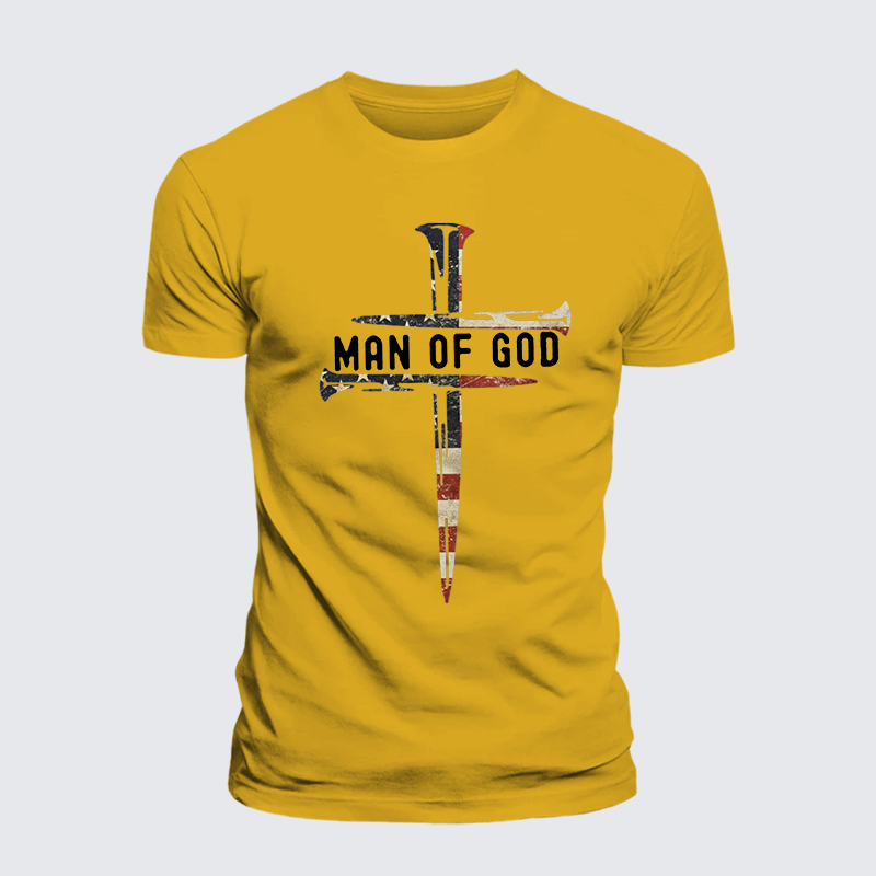 Man Of God Jesus God Christian Premium Mercerized Cotton Tee