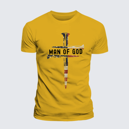Man Of God Jesus God Christian Premium Mercerized Cotton Tee