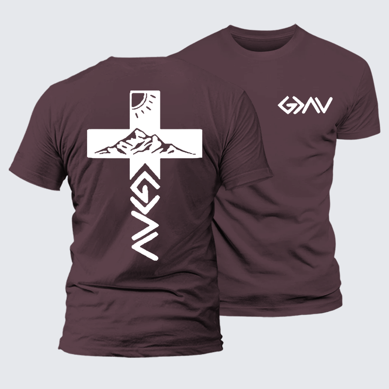 God is Greater than the Highs & Lows Jesus God Christian Premium Mercerized Cotton Tee