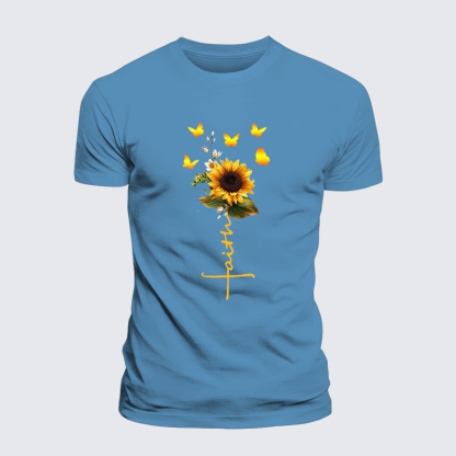 [Copy]Faith Cross Jesus God Christian Premium Mercerized Cotton Tee