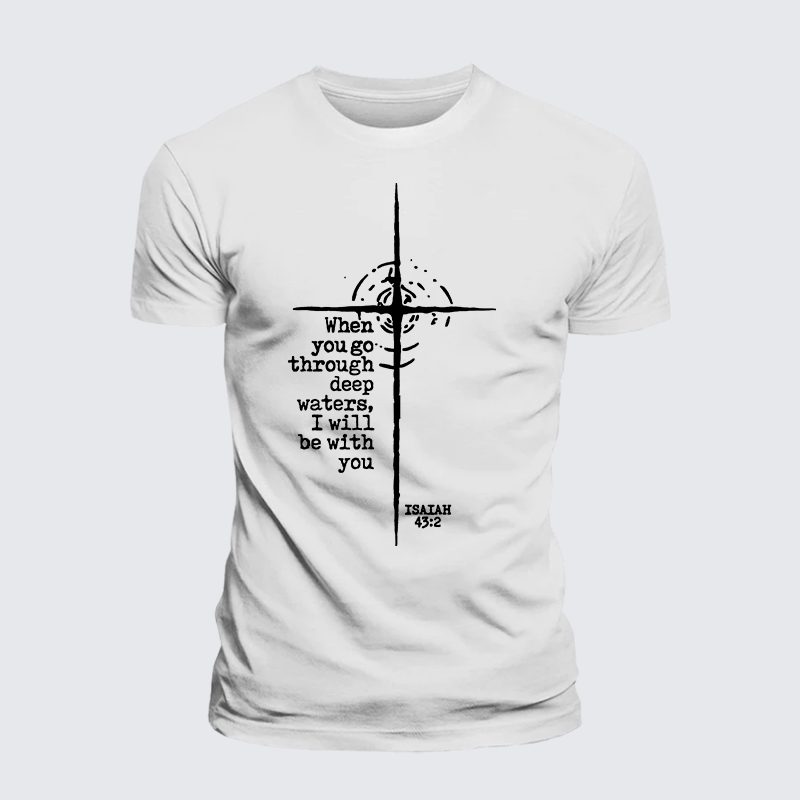 Be With You Jesus God Christian Premium Mercerized Cotton Tee