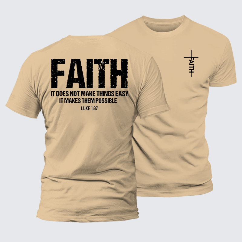 Faith Jesus God Christian Premium Mercerized Cotton Tee