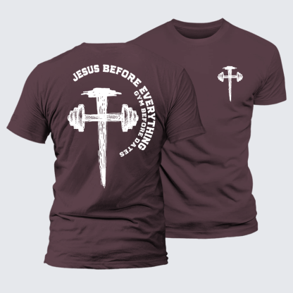 Jesus Before Everythimg Jesus God Christian Premium Mercerized Cotton Tee