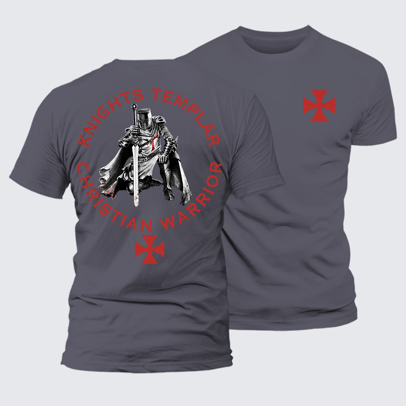 Knights Templar Templar Cross Crusader Knight  Jesus God Christian Premium Mercerized Cotton Tee