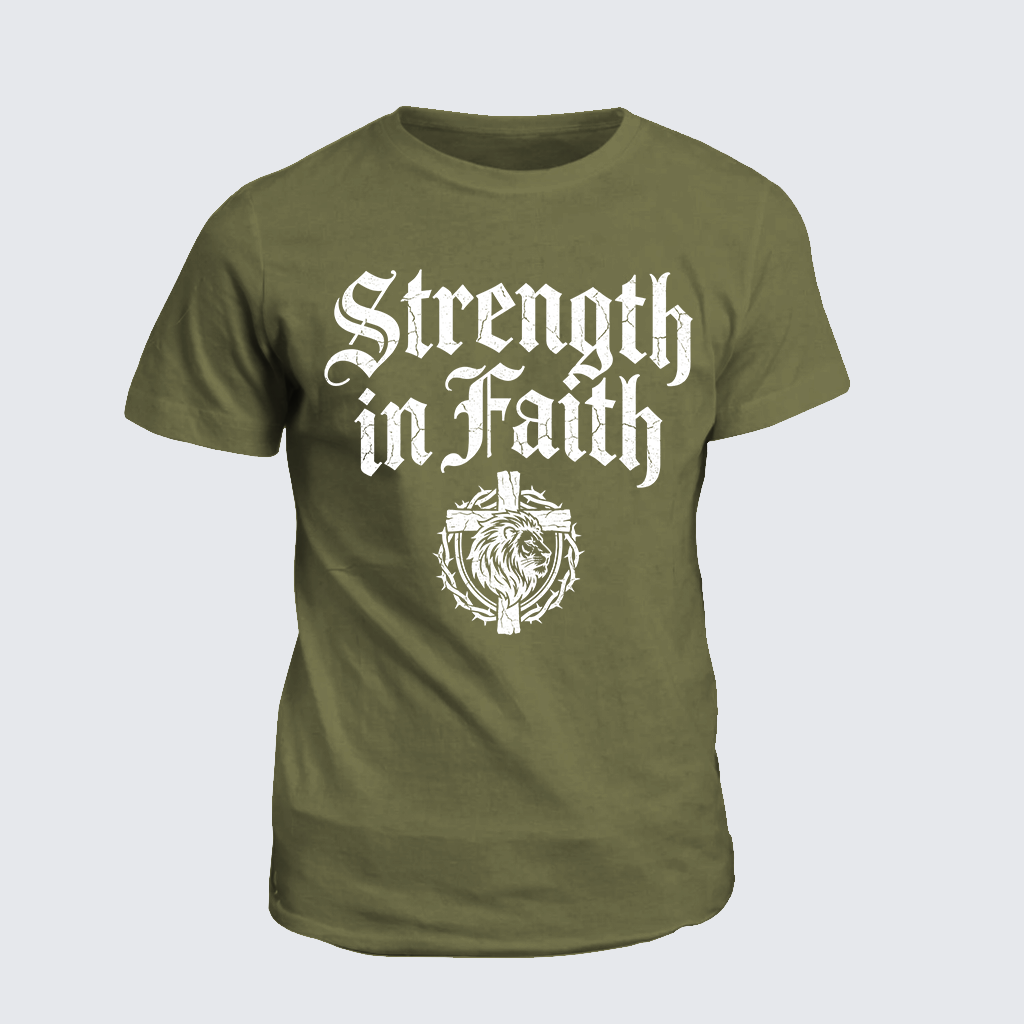 Strength In Faith Jesus God Christian Cotton T-Shirt