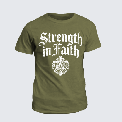 Strength In Faith Jesus God Christian Cotton T-Shirt