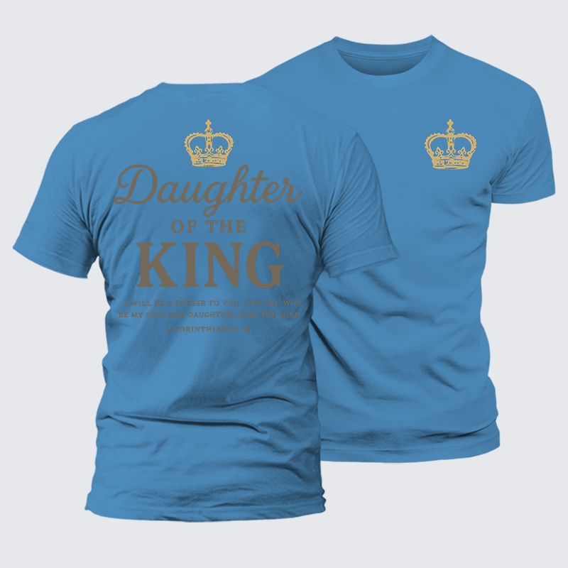 Daughter Of The King Jesus God Christian Premium Mercerized Cotton Tee