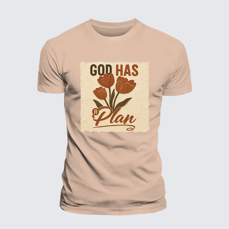 God Has A Plan Jesus God Christian Premium Mercerized Cotton Tee