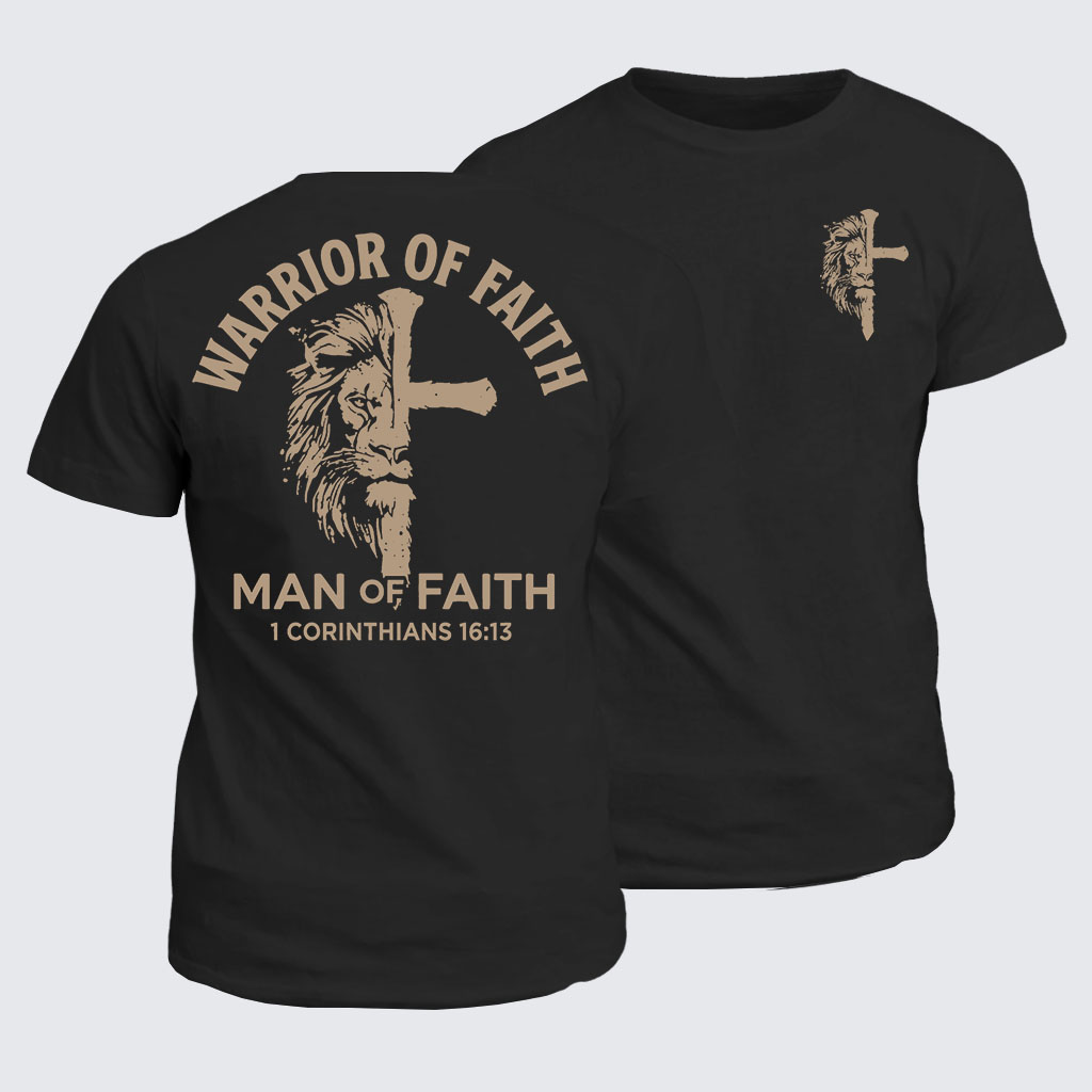 Man of Faith Jesus God Christian Cotton T-Shirt