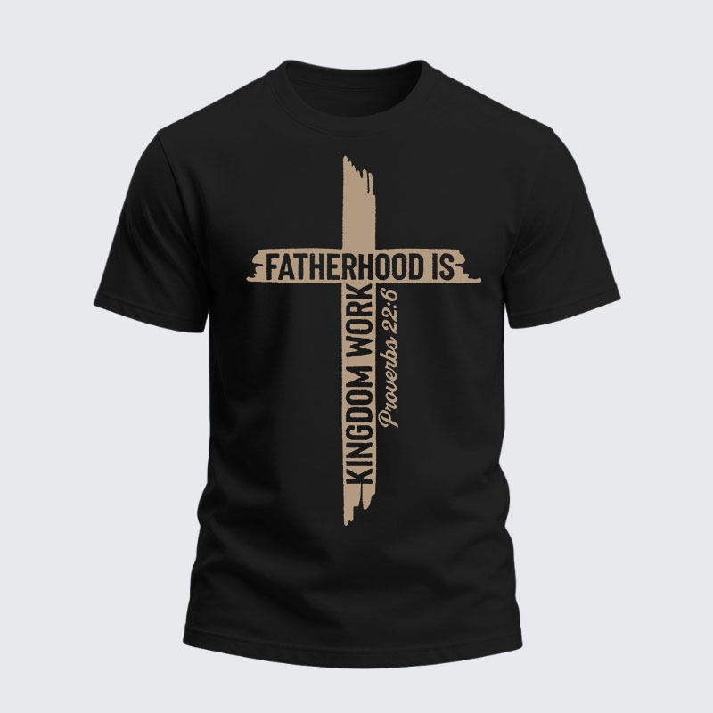 Heavyweight Cotton Tee - Fatherhood is Kingdom Work