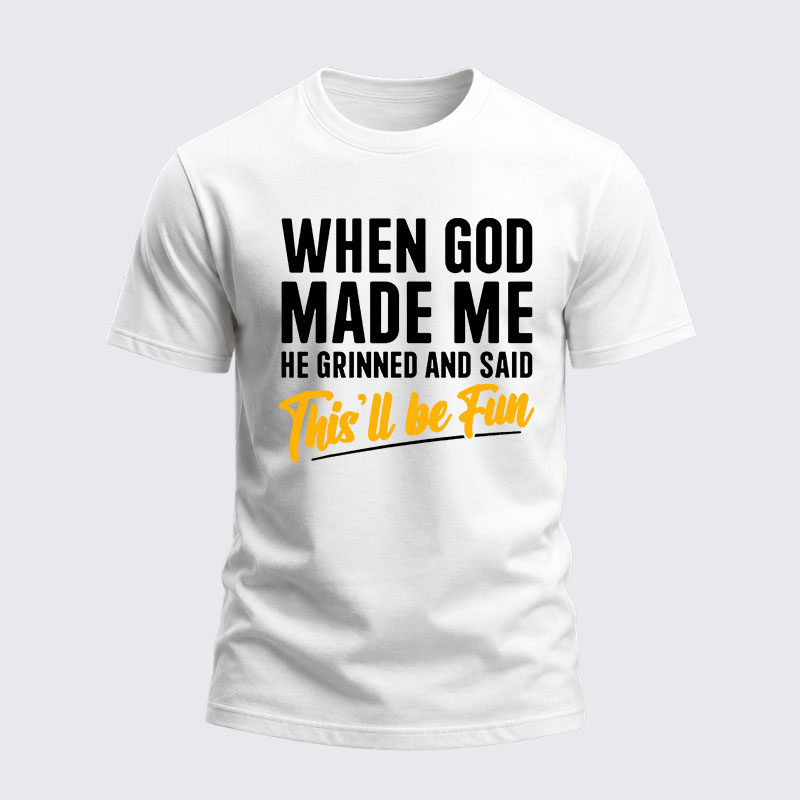 Heavyweight Cotton Tee - When God Made Me