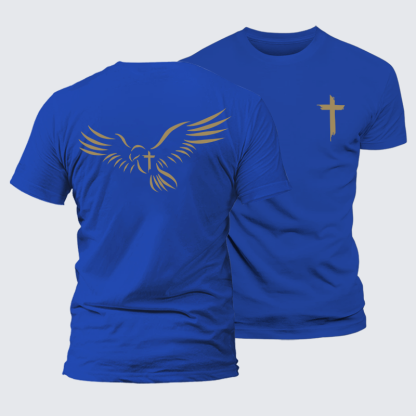 Wings Like Eagles Jesus God Christian Cotton T-Shirt