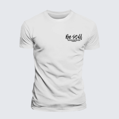 Psalm 46:10 Jesus God Christian Premium Mercerized Cotton Tee