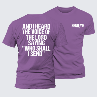 Send Me Isaiah 6:8 Jesus God Christian Premium Mercerized Cotton Tee