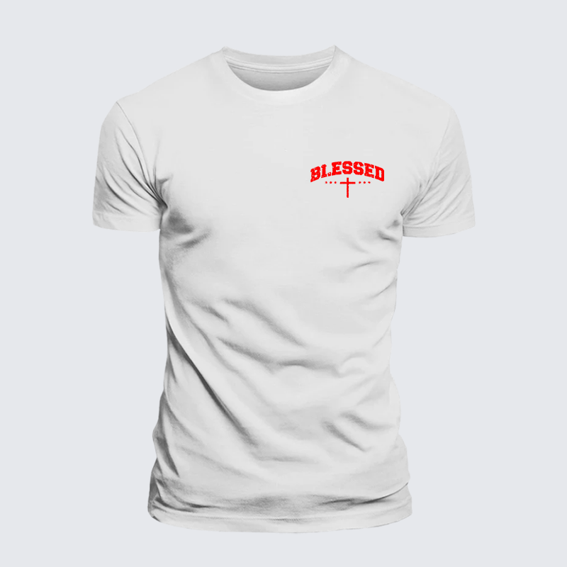 Blessed Cross Jesus God Christian Premium Mercerized Cotton Tee