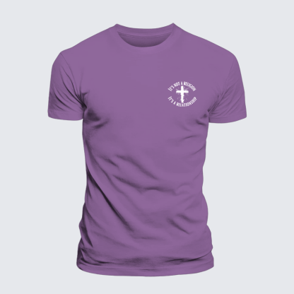 It's Not A Religion It's A Relationship Jesus God Christian Premium Mercerized Cotton Tee