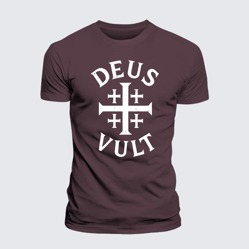 Deus Vult Jesus God Christian Premium Mercerized Cotton Tee