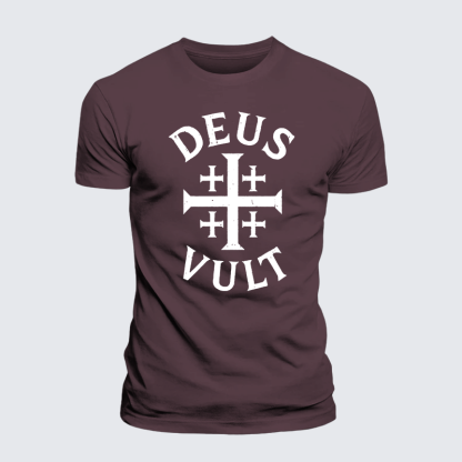 Deus Vult Jesus God Christian Premium Mercerized Cotton Tee
