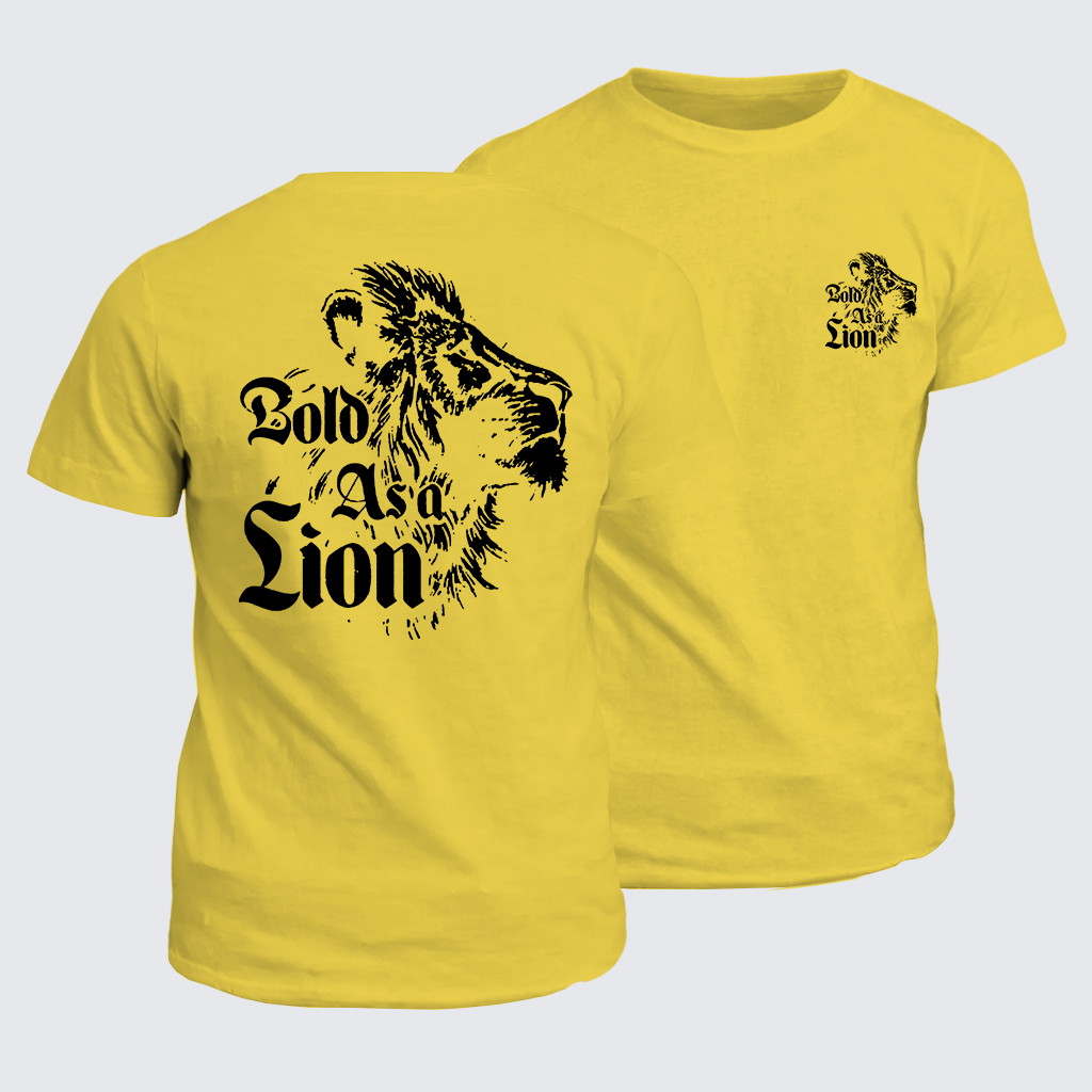 Bold As A Lion Jesus God Christian Cotton T-Shirt